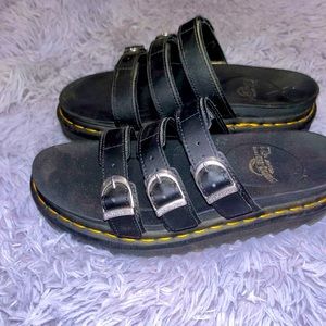 Womens Dr. Martens “Blaire” Leather Slide Sandals